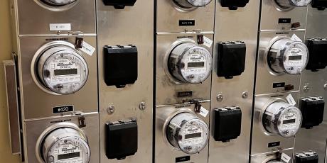 Wall of Electric Meters 